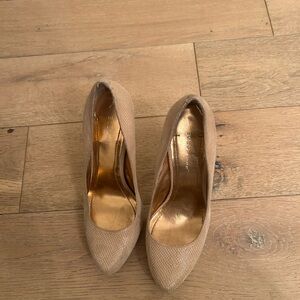 BCBG Tan Textured Heels